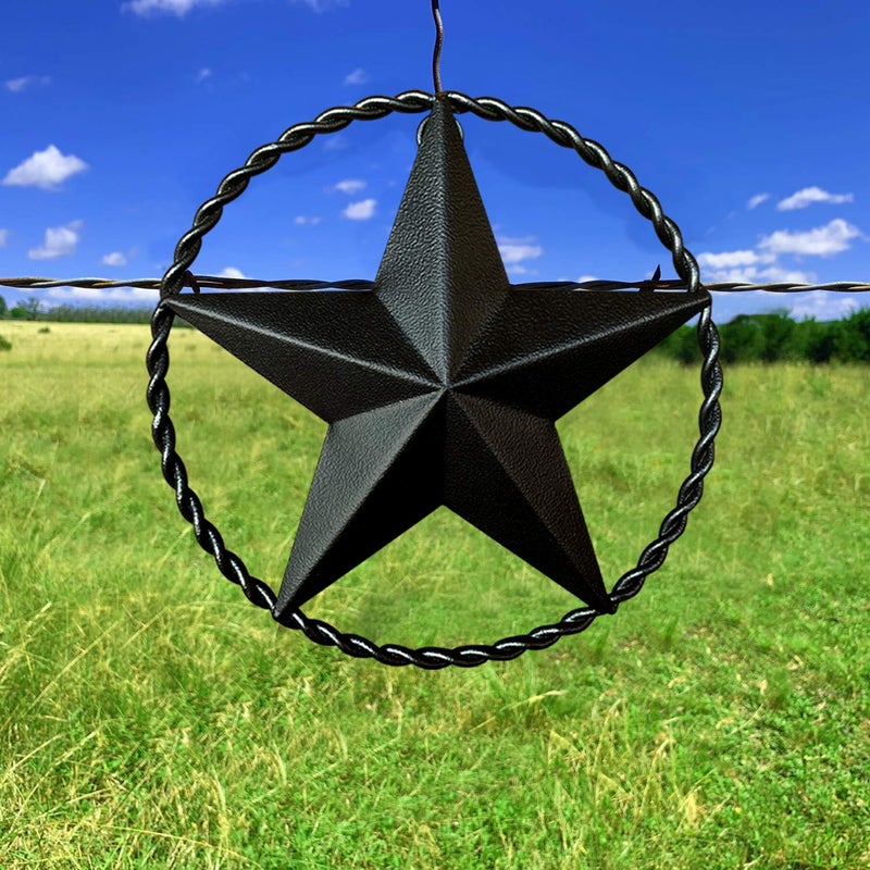 EcoRise Dark Bronze Metal Wall Star Barn Star, Rustic Western Wall Art, 9" Twisted Rope - Image 4